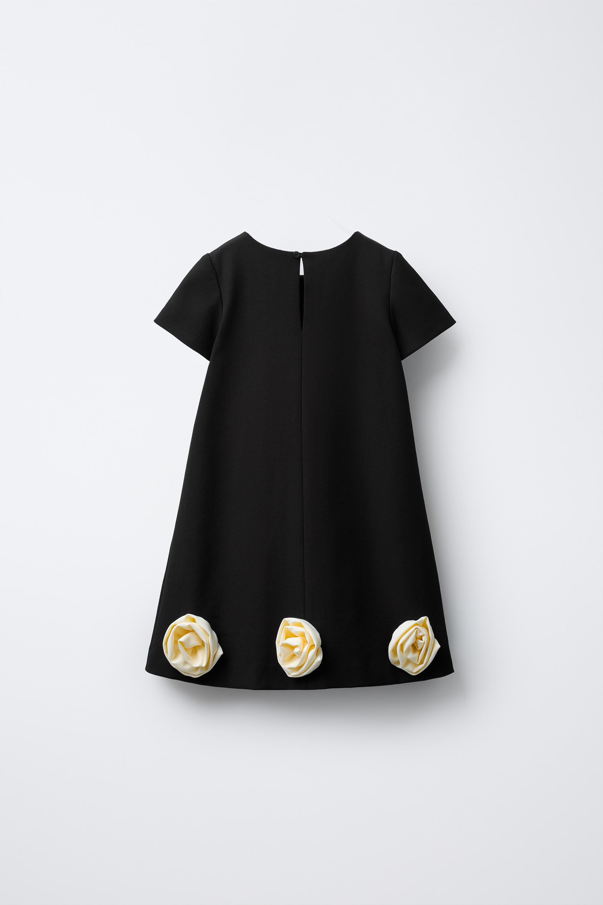 ROBE FLEURS 3D CONTRASTE